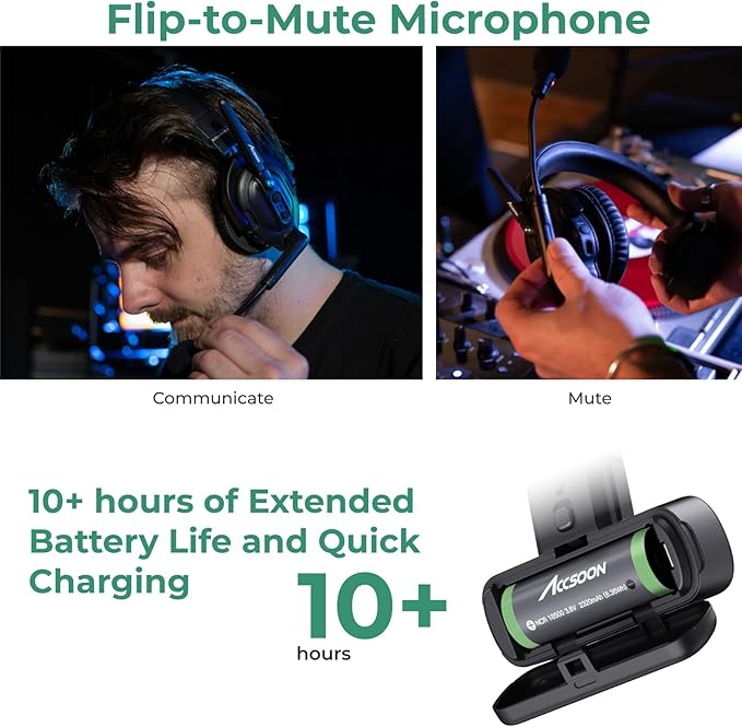 Accsoon Como MIC02-1H4R Wireless Headset Intercom System 9-Person Full Duplex