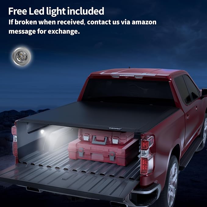 OEDRO Soft Tri-fold Truck Bed Tonneau Cover Compatible with 1999-2025 Ford F250 F350 F-250 F-350 Superduty 8 ft Bed