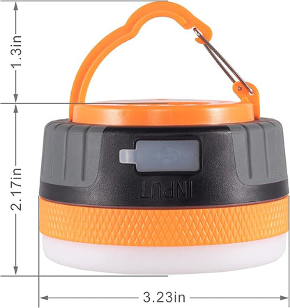 LIT-PaTH LED Camping Lantern, Rechargeable Light with Magnet Base, 2200 mAh, Survival Kit for Emergency, Hurricane, Outage, Medium Orange, 2 Pack