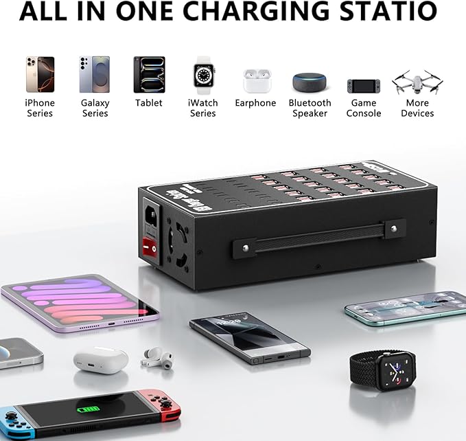 300W USB Charging Station, 60 Port USB C Charger Block, USB Charger hub