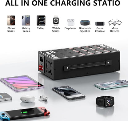 300W USB Charging Station, 60 Port USB C Charger Block, USB Charger hub