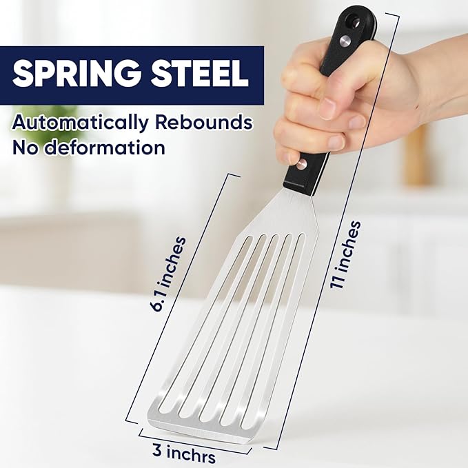 Newness Metal Fish Turner Spatula Stainless Steel