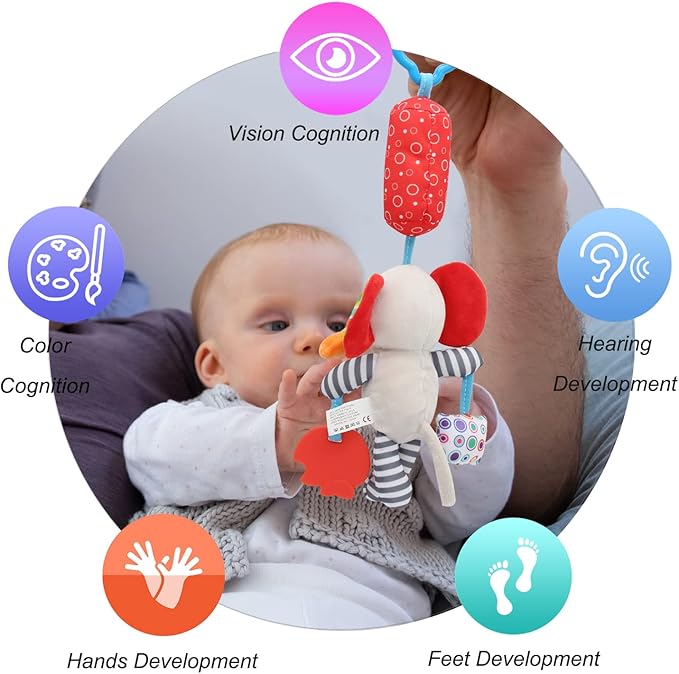 BLOOBLOOMAX Sock rattles for Babies 0-24 Months Baby Animal Foot Finder Educational Toys