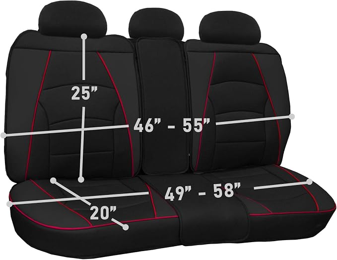 FH Group Car Seat Cover for Back Seat Solid Gray Faux Leather - Universal Fit, Rear Seat Covers for Cars with Rear Split Bench, Car Seat Cushions, Car Interior Accessories for SUV, Sedan, Van
