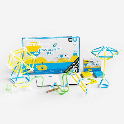 Strawbees Imagination Kit STEM Building Set, 400 Pieces and 105 Challenge Cards