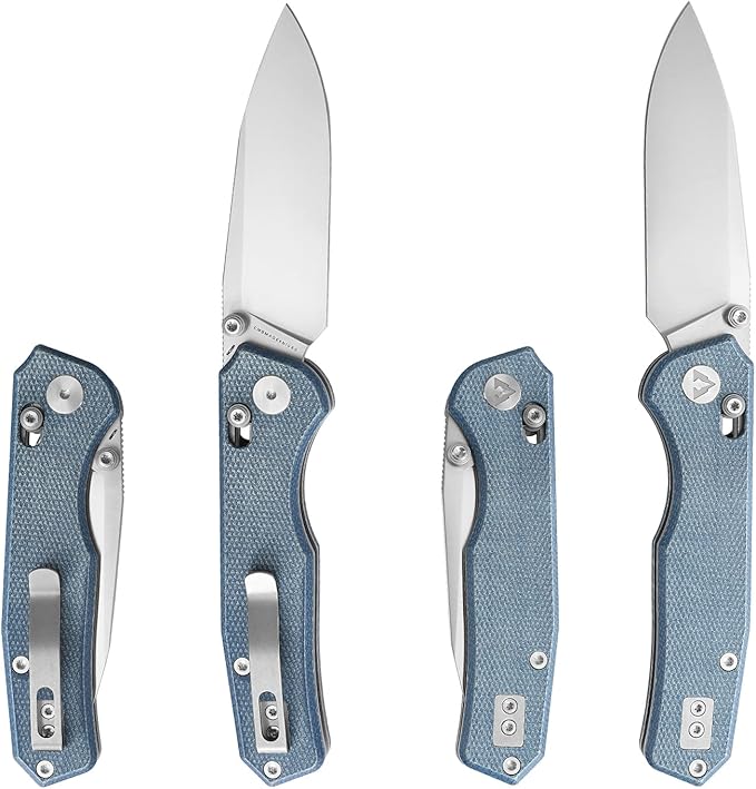 CMB Explorer Micarta Handle 14C28N Steel Blade Crossbar Lock Knife Pocket Folding Tactical Survival Camping Hiking Outdoors EDC Knife with Pocket Clip for Men Women CMB-18 (CMB-18D)