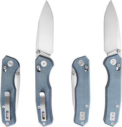 CMB Explorer Micarta Handle 14C28N Steel Blade Crossbar Lock Knife Pocket Folding Tactical Survival Camping Hiking Outdoors EDC Knife with Pocket Clip for Men Women CMB-18 (CMB-18D)