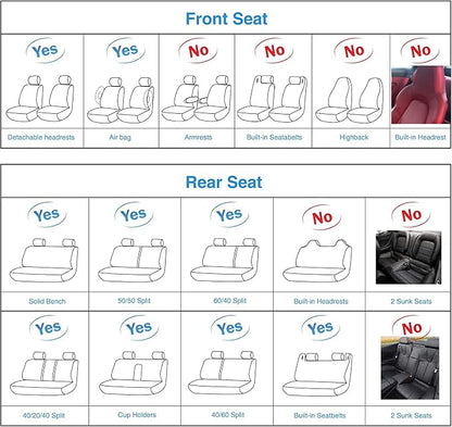Car Seat Covers Front Seats, Super Luxurious Heavy Universal Duty Waterproof Leather Automotive Vehicle Cover for Cars SUV Pick-up Truck, Non-Slip Seat Pink Car Accessories (2 PCS Front/Purple)
