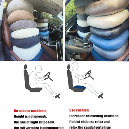 adult car seat booster for height/drivers seat booster cushion for adults-Increase The Field of View by 12cm/4.7in,Plush shell, breathable,with handle,easy to carry,for Cars,Office,Home（Light Brown）