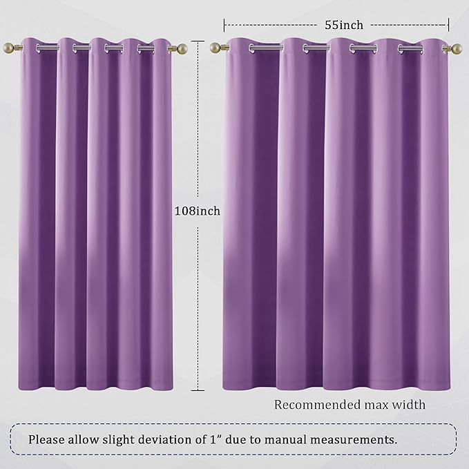 DUALIFE 108 Inch Length Curtain Panels/Drapes