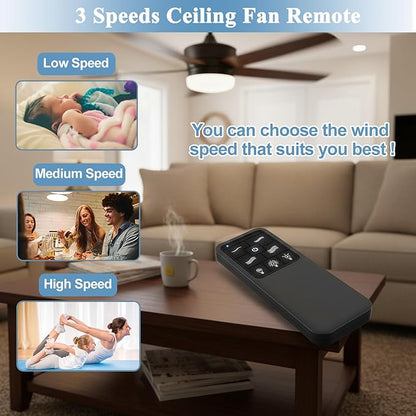 Replacement Remote for Westinghouse 7787900, 4-Speed Black Ceiling Fan Remote