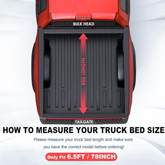 MOSTPLUS 6.5FT Quad 4-Fold Soft Folding Truck Bed Tonneau Cover Compatible for 2015-2025 2026 Ford F150 F-150 Bed Fourth Fold Styleside (78Inch)