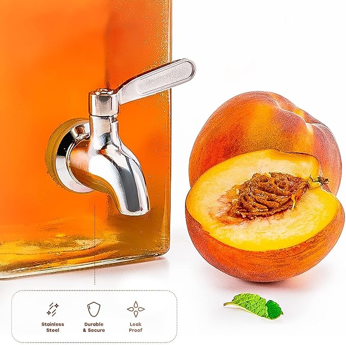 Kook Drink Dispenser, 80 oz, Water Dispenser Countertop, Glass Drink Dispenser
