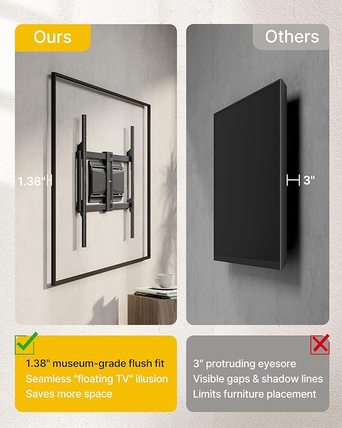 monTEK Heavy Duty Ultra Slim TV Wall Mount