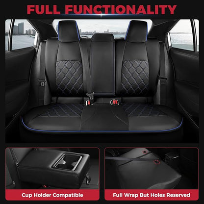 FREESOO for Toyota Corolla Seat Covers 2020-2026 SE/SE Apex Nightshade & 2023-2025 XSE & 2025 FX, Custom Car Seat Covers, Leather Car Seat Cover, Waterproof Seat Covers for Cars, Black Blue Full Set