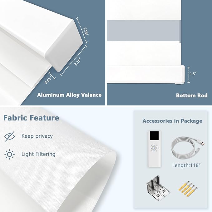 COOLWINDS Motorized Zebra Blinds