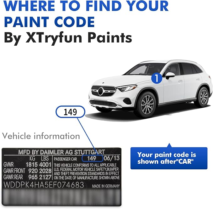 831 Graphite Gray Touch Up Paint Compatible with Mercedes Benz, DIY Car Paint Scratch Repair, Quick & Easy Fix Automotive Scratch Repair for C/E/S/G/CLE/CLS/GLC/GLE/GLS/EQC/EQE/EQS/SLC