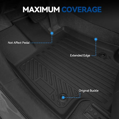 Custom Fit Floor Mats for 2006-2012 Toyota RAV4, All Weather TPE Floor Liners & Trunk Mat & Backrest Mats & Door Sill Guard, Odorless Full Set Interior Accessories