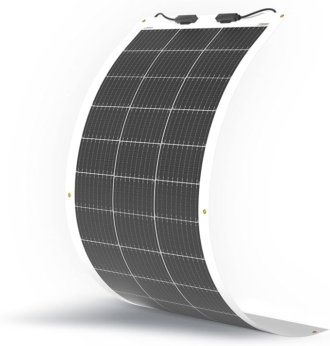 Renogy Flexible Solar Panel 100 Watt 12 Volt Monocrystalline Semi-Flexible Bendable Mono Off-Grid Charger for Marine RV Cabin Van Car Uneven Surfaces