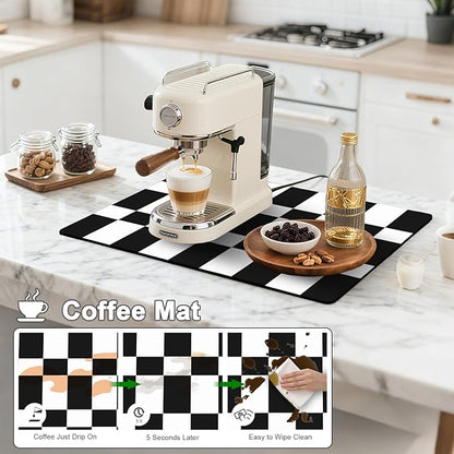 Dish Drying Mats for Kitchen Counter, Waterproof Coffee Mat for Countertop