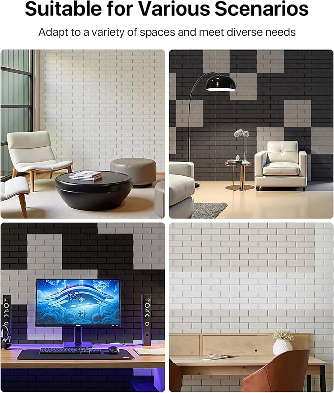 Soundsbay Acoustic Panels Self Adhesive, 12 Pack High Density Sound Proof Foam