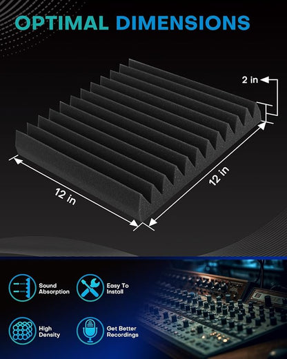 36 Pack Sound Proof Foam Panels