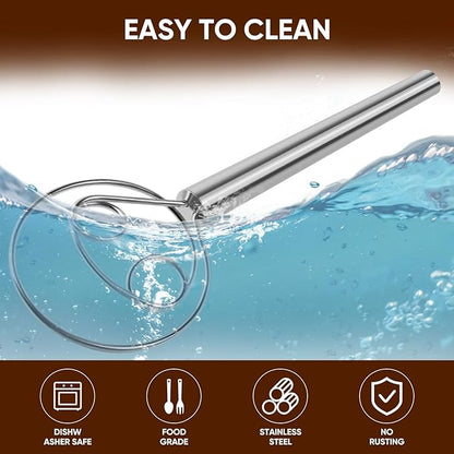 Maxjoy Danish Dough Whisk Stainless Steel Hook Dutch Style Bread Mixer