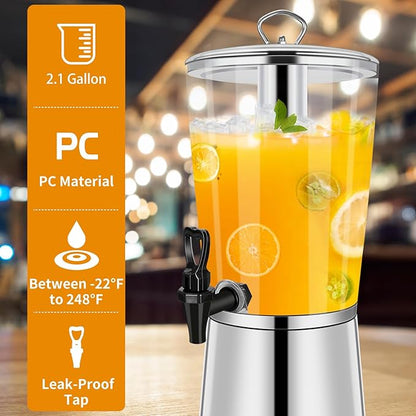 FULIYE Beverage Dispenser with Stand, Drink Dispensers