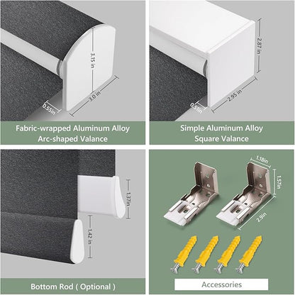 Zshine Motorized Blackout Window Blinds Customize Width Remote Control Wireless