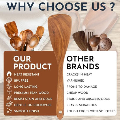 Teak Wooden Utensil Set 6-Piece