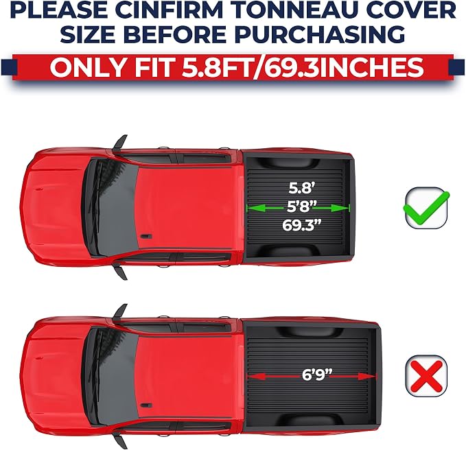 MOSTPLUS Roll-Up Soft Vinyl Truck Bed Tonneau Cover Compatible with 2004-2006 Chevrolet Chevy Silverado/GMC Sierra 1500 2500 3500 Fleetside 5.8 FT Bed 69 inch Fleetside