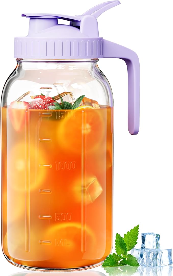 64oz Glass Mason Jar Pitcher