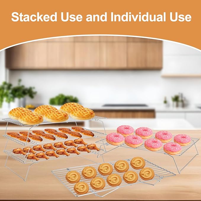 Cooling Rack for Baking 3 Tiers, Stainless Steel Baking Cooking Cooling Racks