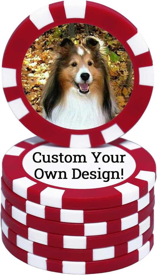 12 Grams Perfessional Customized Clay Poker Chips 30-500 PCS Personalized Casino Chips with Logo & Design 40MM Custom Casino Chips Custom Golf Ball Makers Chips(D)