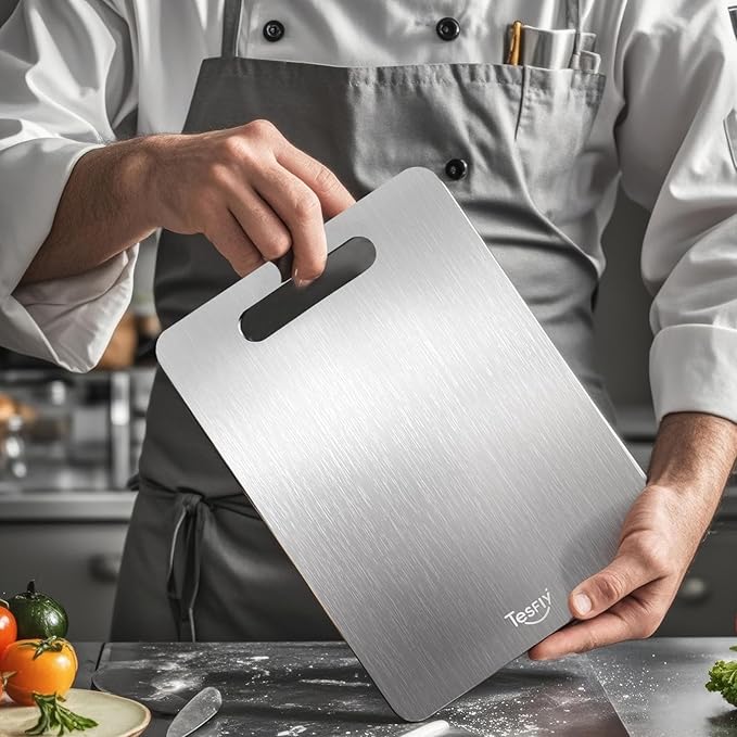 2 Pack Titanium Cutting Board -100% Pure Titanium Cutting Boards