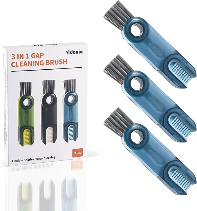 3 in 1 Cup Lid Gap Cleaning Brush Set, Mutipurpose Tiny Silicone Cup Holder