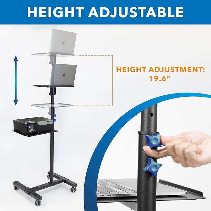 Mount-It! Mobile Projector and Laptop Stand, Rolling Cart