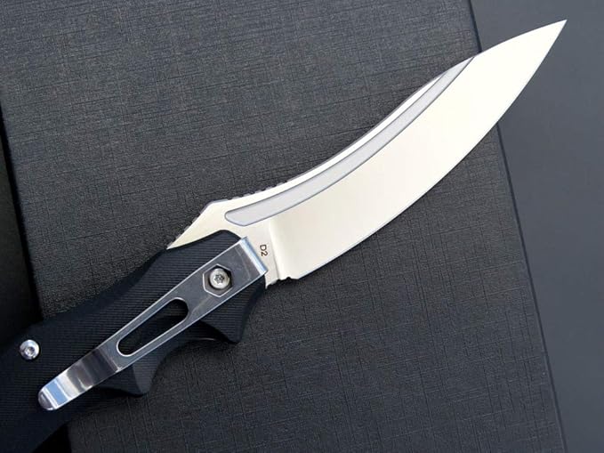 Eafengrow EF951 Folding Knife,D2 Blade and G10 Handle with Liner Lock Ball Bearing Pocket Knife EDC Tool for Outdoor Camping Survival(Black)