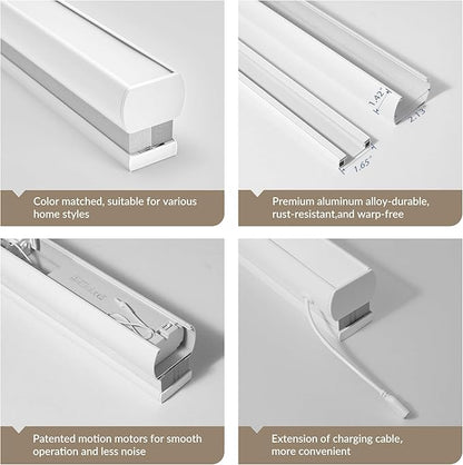 Boolegon Motorized Blinds with Remote, 100% Blackout Smart Blinds, Automatic
