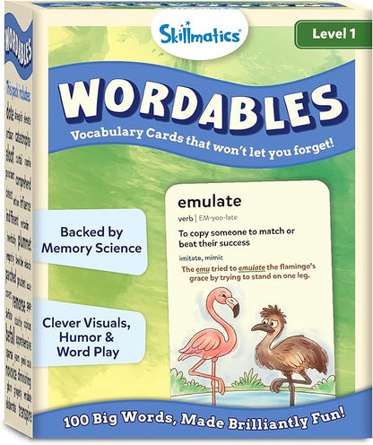 Skillmatics Vocabulary Flash Cards for Kids - Learn 100 Words with Wordplay, Visuals, & Soundplay, Christmas Stocking Stuffers, Educational Gifts for Ages 8, 9, 10 & Up, Screen-Free Language Game
