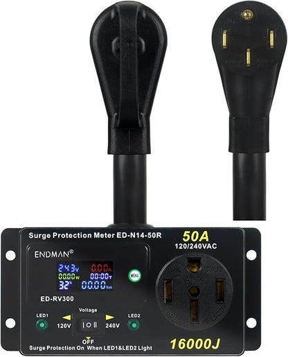 50 Amp RV Surge Protector with kWh Energy Monitor