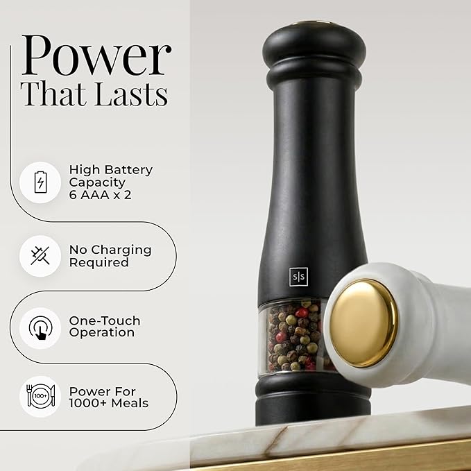 Electric Salt and Pepper Grinder Set