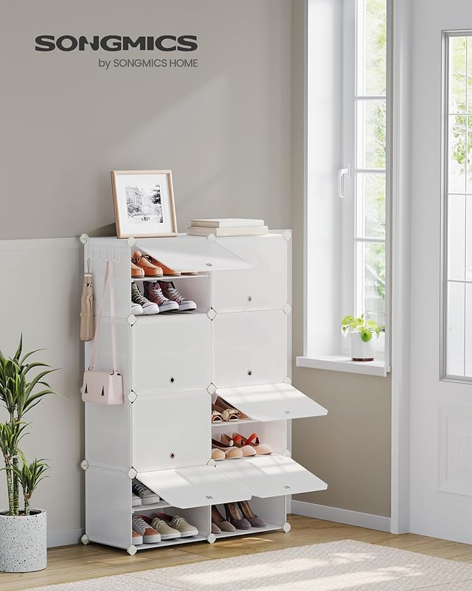 SONGMICS Shoe Rack Organizer, 8-Tier Shoe Storage Cabinet