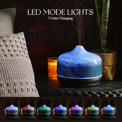 Porseme 500ml Glass Essential Oil Diffuser Aromatherapy Ultrasonic Cool Mist