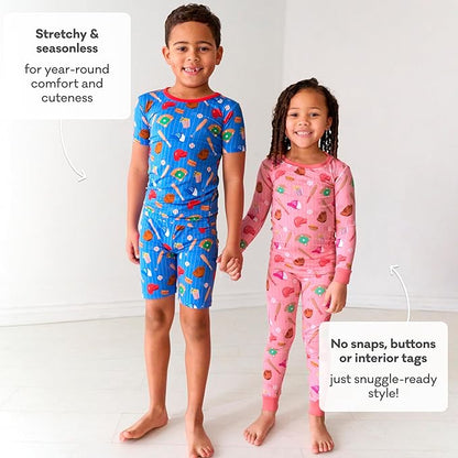Little Sleepies Two-Piece Pajama Set for Boys & Girls, Soft Viscose from Bamboo Toddler Pajamas for Kids, Family Matching PJs