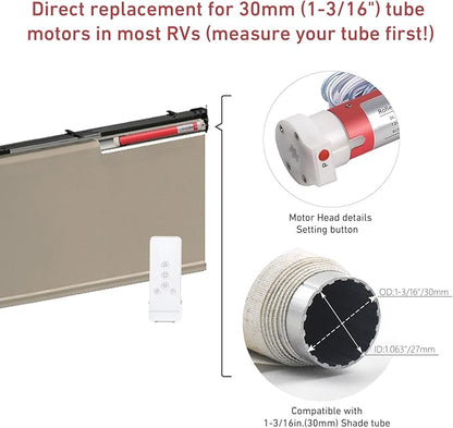 1-3/16inch RV Electric Roller Shade Replacement Motor