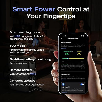 EF ECOFLOW Portable Power Station DELTA 3 Plus with Smart Extra Battery, Expand Capacity from 1024Wh to 2048Wh, Solar Generator for Emergency, Home Backup, Outdoor Camping