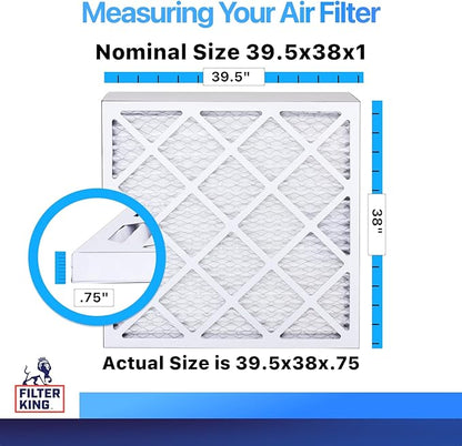 Filter King 39.5x38x1 Air Filter | 4-PACK | MERV 8 HVAC Pleated A/C Furnace