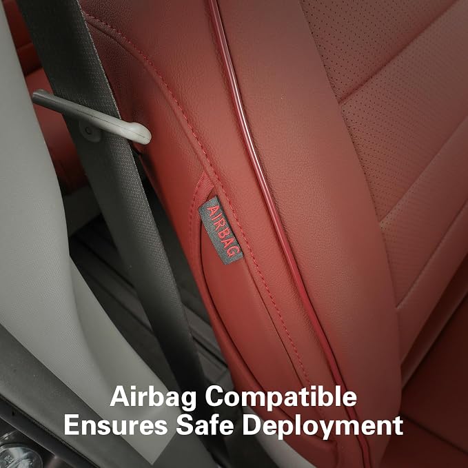 EKR Sienna Seat Covers for 2011-2020 Toyota Sienna XLE,Limited,Limited Premium,7 Seats,2nd Row Captain Seats W/Legrest,Seat Covers for SUV,Automotive Seat Cover Full Set-Three Row,Leather(Burgundy)