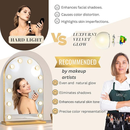LUXFURNI Hollywood Mirror with Lights Makeup Mirror